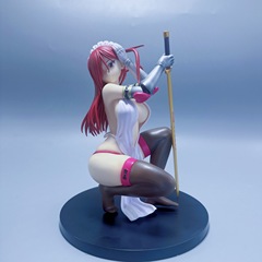 二次元の少女の妖精のしっぽの鎧の艾ルサのしゃがむ姿の彫像の模型の置物の箱のフィギュア