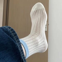 Children's Summer Mesh Breathable Medium Calf Socks Pure Cotton Japanese-style Perforated Hole Socks Thin Solid Color Candy Color Knee Socks