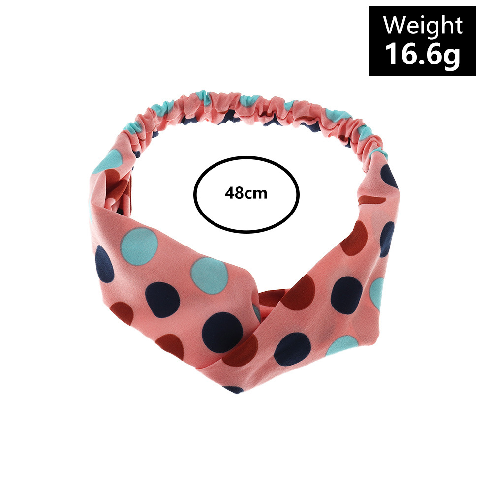 Wholesale Jewelry Polka-dot Cross-knotted Wide-brimmed Fabric Headband Nihaojewelry display picture 2