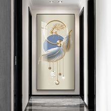 玄关装饰画现代简约入户客厅走廊壁画轻奢风过道竖版大气抽象挂画
