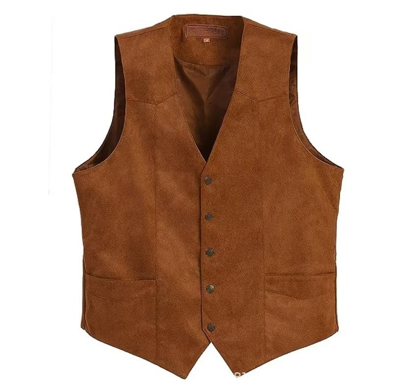 Cross-border men's suit vest, V-neck waistcoat, slim-fit casual formal business attire, vintage new style