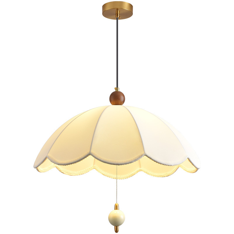 Lámpara de tela medieval francesa "Viento tranquilo" sala de estar estudio dormitorio lámpara de viento crema decoración de comedor lámpara de atmósfera