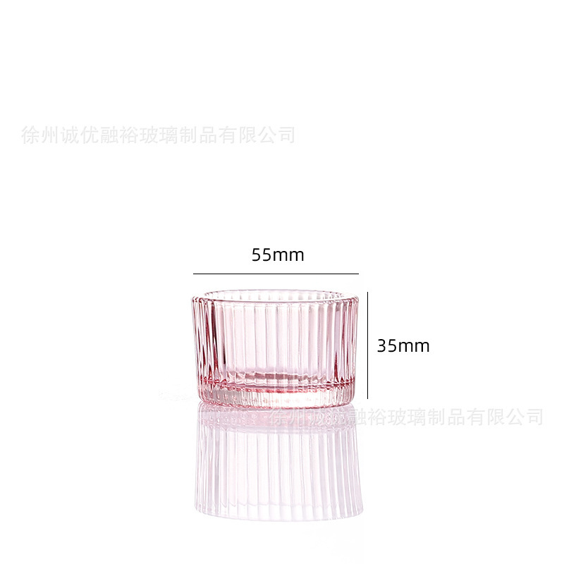 蜡烛杯批发婚礼装饰香氛餐桌烛台蜡烛玻璃杯竖条纹蜡烛台玻璃瓶|undefined