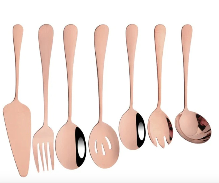 Suministro transfronterizo cuchara de tenedor de acero inoxidable Colador traje de vajilla común cuchara de servicio de clip de carne de comida multiusos