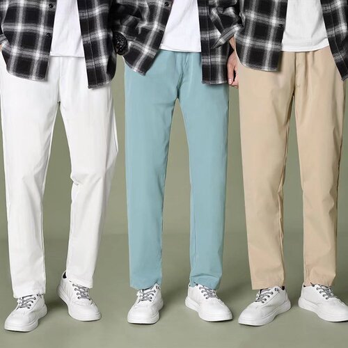 Large size pants men's pants Straight breathable casual straight basic style pants tooling