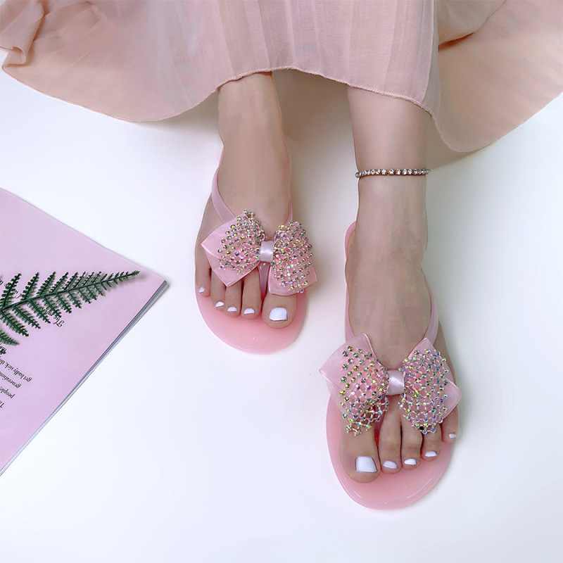 Temu One-Piece Drop-Shipping Beach Women's Flip-Flops Jelly Flat-Soled Amazon Casual Sandals