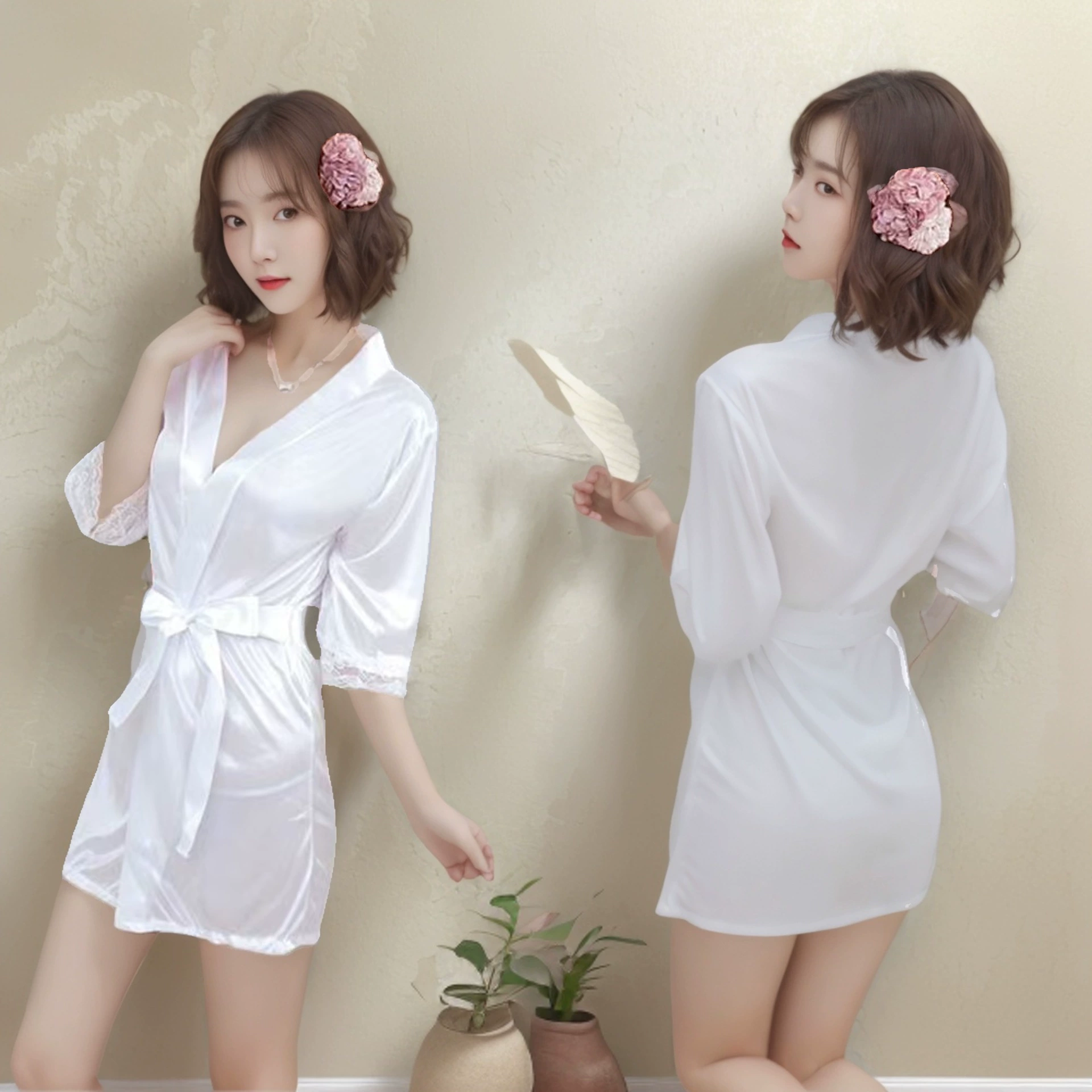 Эротическое нижнее белье женский сексуальный халат