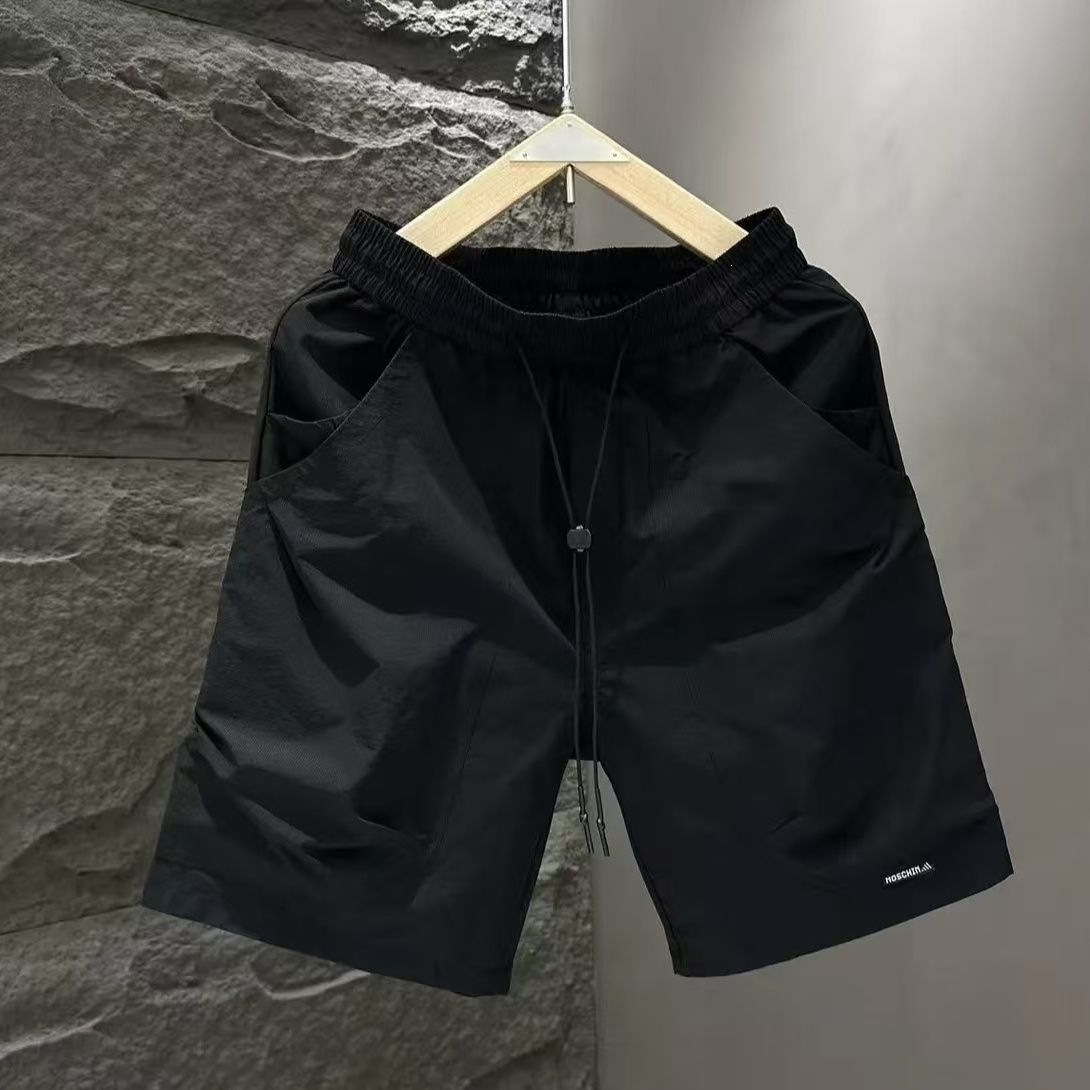 Men's Casual Shorts Summer Style Versatile Thin Simple Trendy Breathable Solid Color Five Point Shorts_viptrois.com