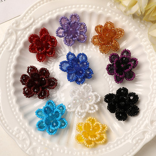 Korean Fashion Popular Hand-Sewn Crystal Flower Cloth Stickers DIY Elegant Earrings Earrings Clothes Bags Shoes Flower Accessories