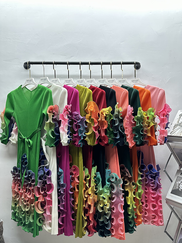 Women's Dress Gradient Print Temperament Large Size Style_voghion.com