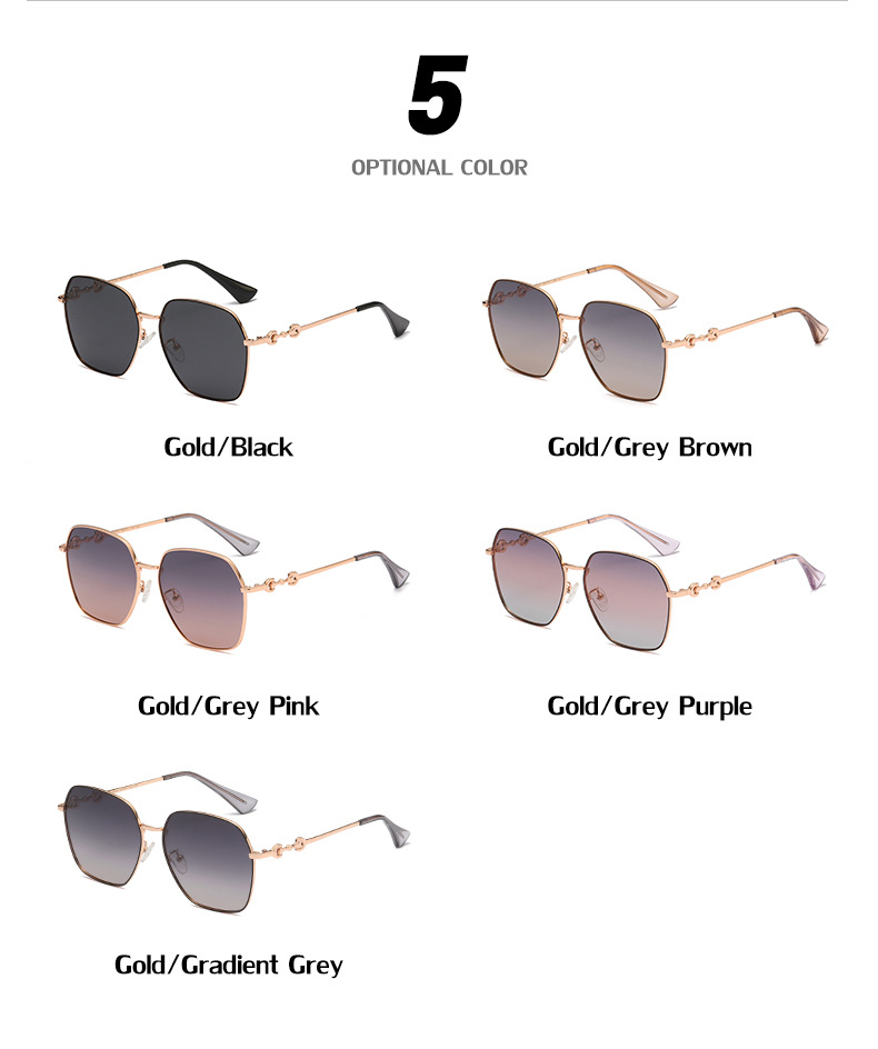 Sunglasses 2021 New Polarized Sunglasses Fashion Big Frame Sunglasses Sunglasses High-end Glasses display picture 3