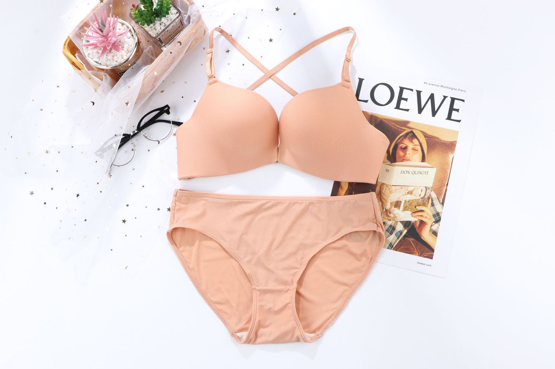 Sin aros, sin botones frontales, sin costuras, ropa interior femenina