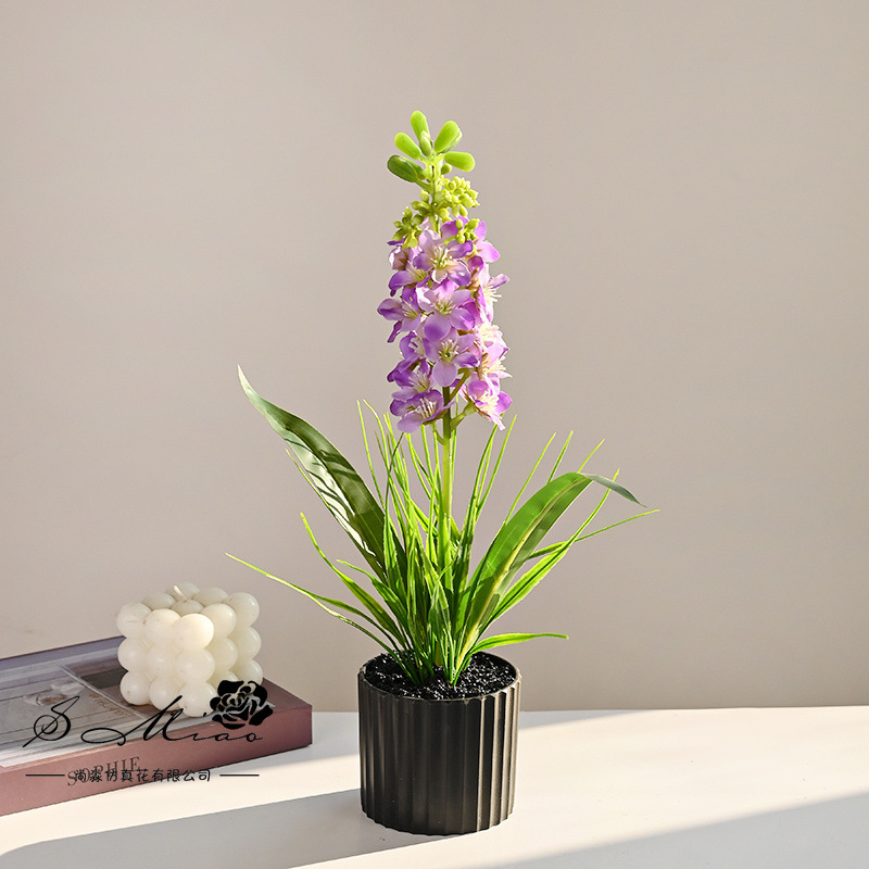 Nuevo estilo transfronterizo jacinto pequeño bonsai flor de simulación creativa decoración de estudio fotográfico para el hogar decoración planta verde artificial en maceta