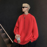 重磅秋冬男女纯色打底针织衫圆领套头半高领毛衣美式复古休闲上衣，男装针织衫/毛衣，星座614