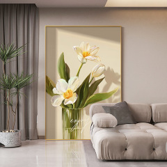 Nordic modern living room sofa background wall decoration painting flower bedroom floor painting large entrance hall hanging painting style