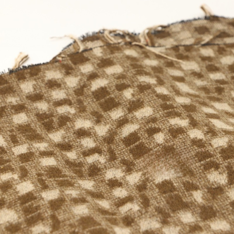 秋冬 驼色不规则格子毛涤混纺时装布料 大衣外套西装套装时装面料