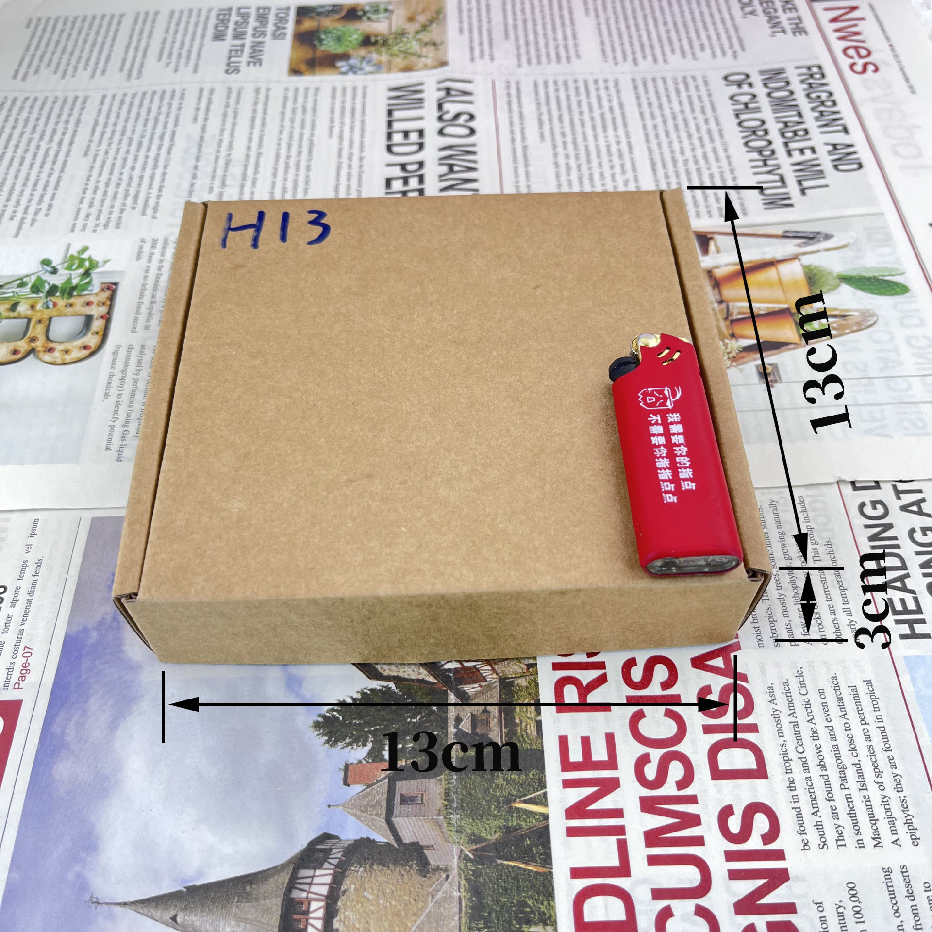 13*13*3cm【H13】; 3겹의 초경질 소가죽 색상;