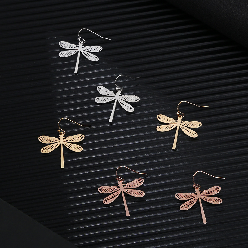 Fashion Dragonfly Copper Earrings 1 Pair display picture 3