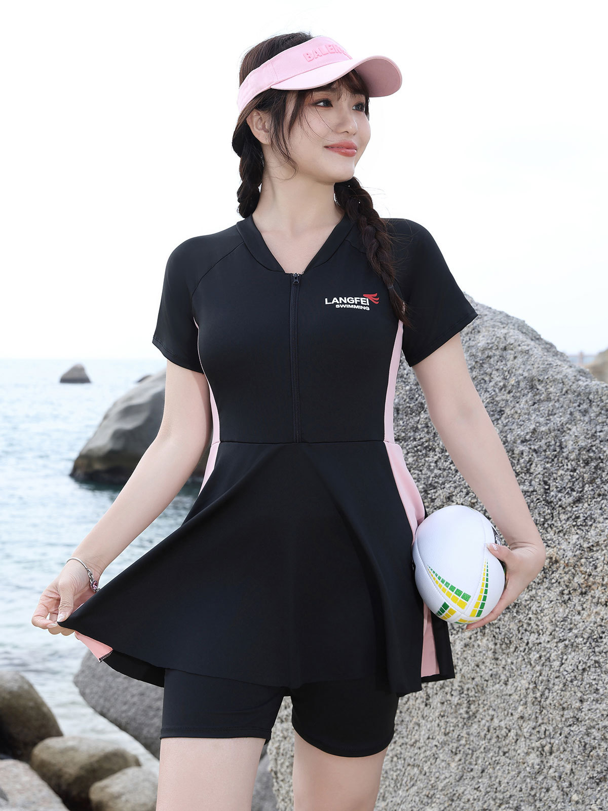 trajes de baño de gran tamaño de mujer vestido de ángulo plano conservador obesidad mm180 kg cubrir el vientre delgasa trajes de baño deportivos casuales