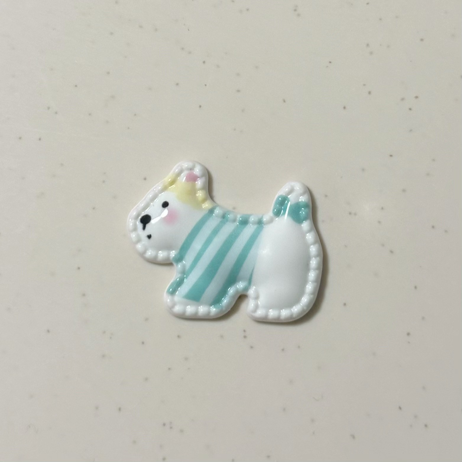 프린트 강아지 [청록색 트윌]