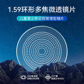 1.59pc青少年环形多焦微透镜片10圈1028个微透镜超发水防控镜片