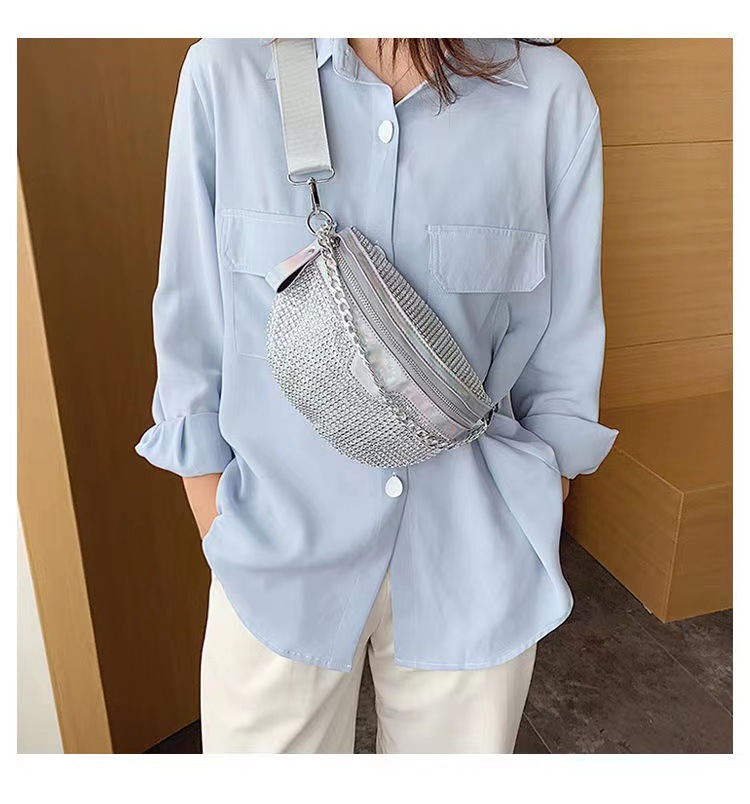 Sac bundy de célébrité d'Internet pour femmes 2023 nouvelle version coréenne polyvalente sac de poitrine en diamant brillant ins mode sac à bandoulière à bandoulière unique sac de taille_voghion.com