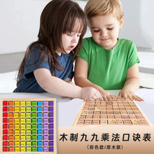 木质九九乘法口诀表成品数字积木拼图儿童早教益智力数学早教玩具