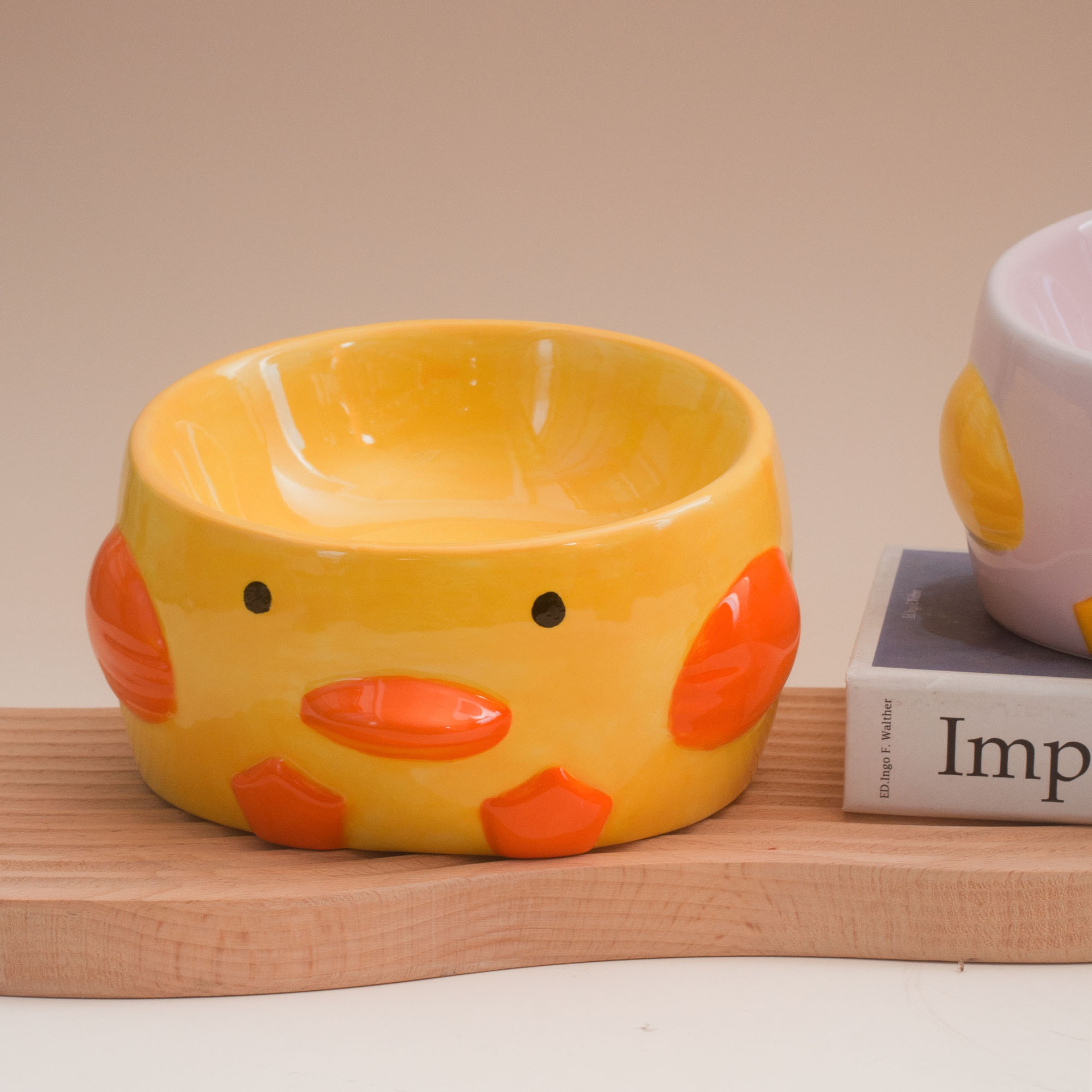 Cuenco de dibujos animados tazón de comida para gatos de cerámica lindo tazón resistente a las caídas utensilios para mascotas