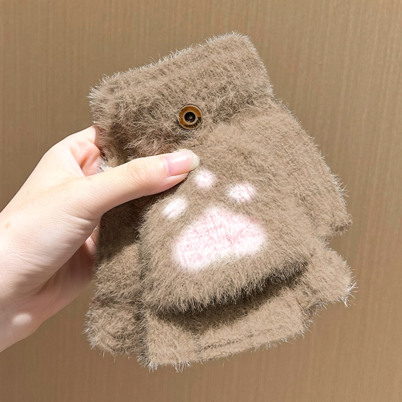 카키색 - 플립베어 발 장갑(1쌍)