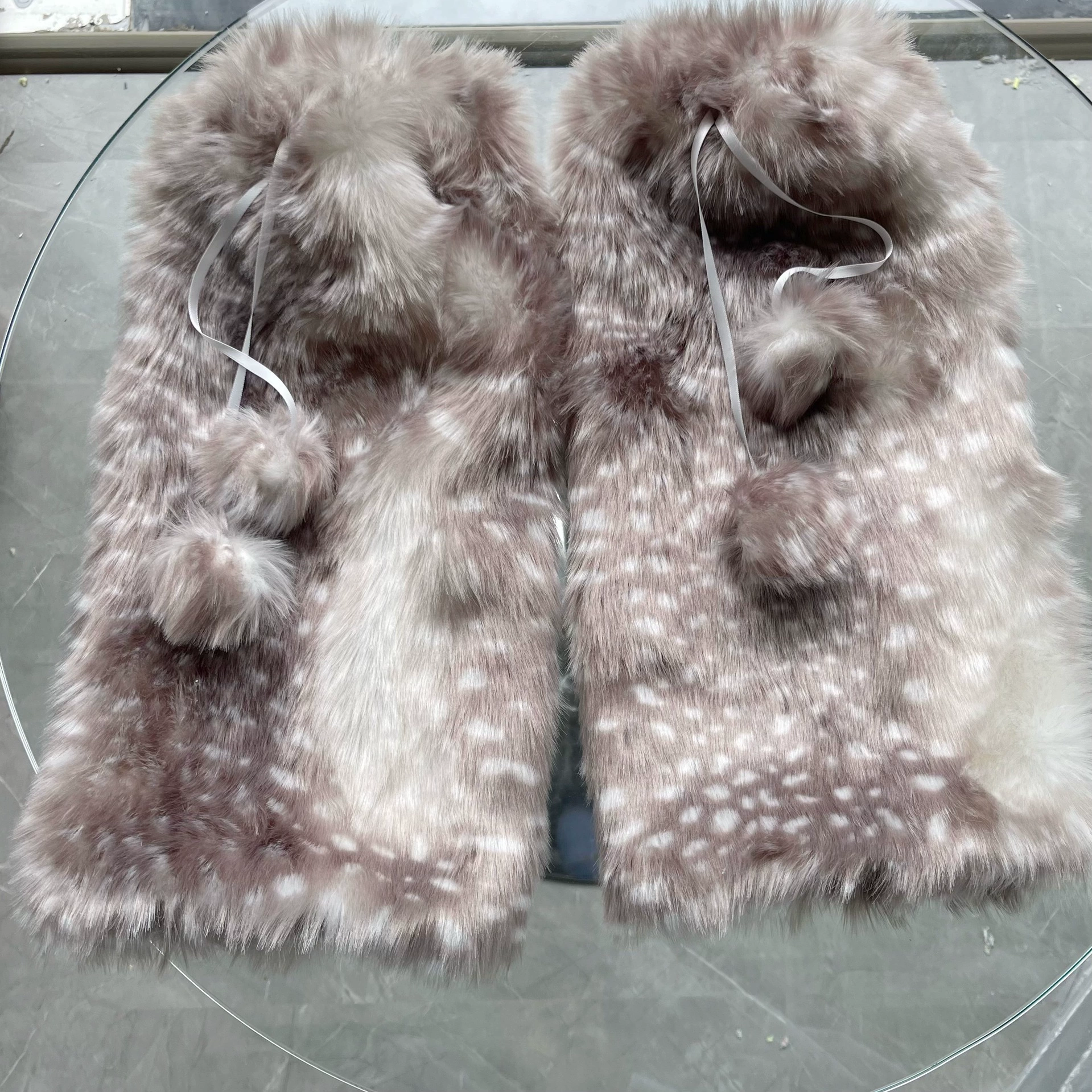 Plush Mori Hat (Mori) Deer Lace Bonnet, Thick Warm Faux-Fur, Cute Japanese Lolita Style