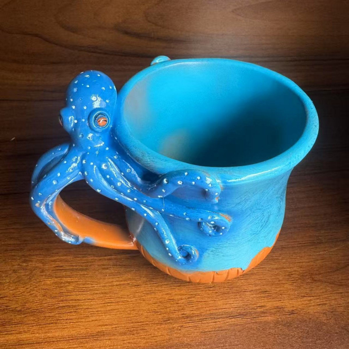  Popular Creative Octopus-Shaped Coffee Hot and Cold Cup Mug Stainless Steel Liner Resin Crafts Ornaments
