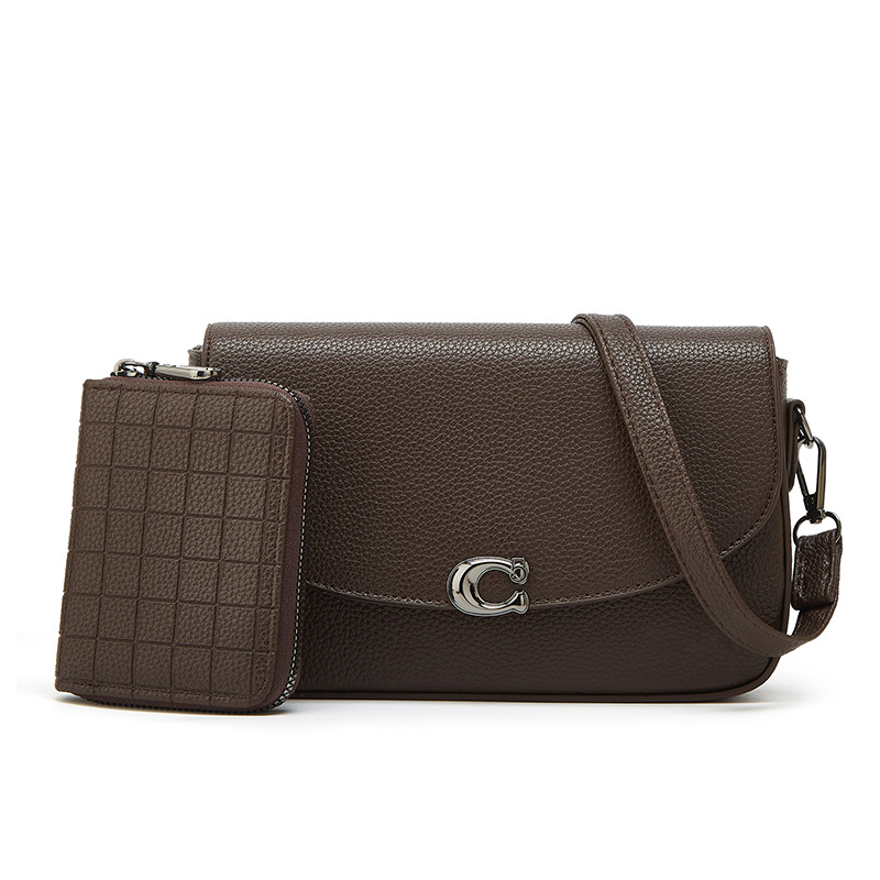 Bolso de mujer 2026 nuevo bolso de cuero suave portátil de hombro, bolso cuadrado simple de gran capacidad