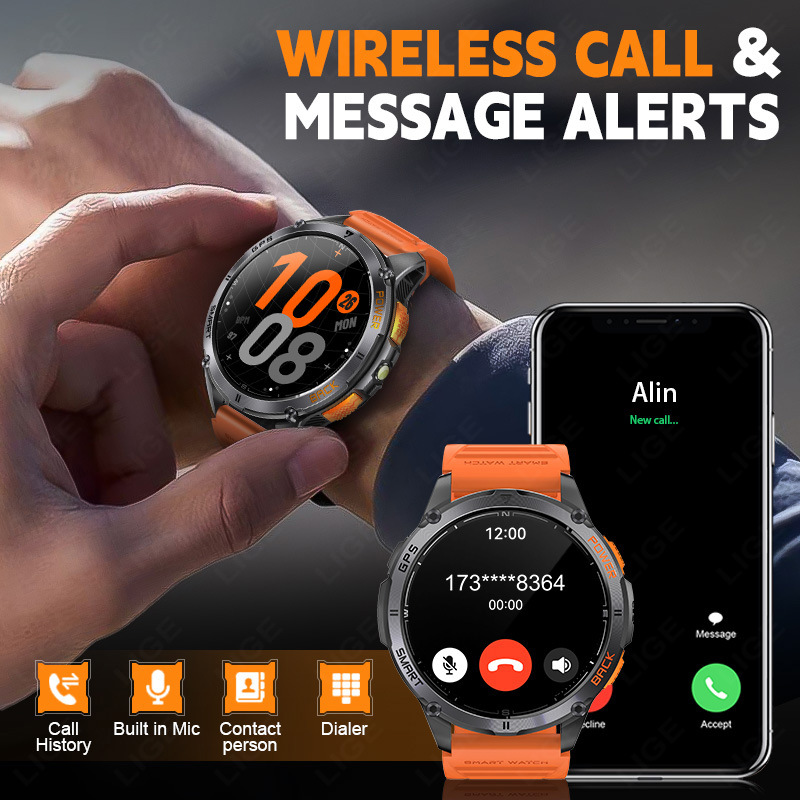 Smartwatch Mit Herzfrequenzmesser Gps Und Bluetooth-anruffunktion_voghion.com