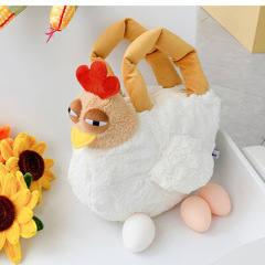 小紅書同款咕咕雞毛絨女生手提包打工人精神狀態療愈雞通勤包批發