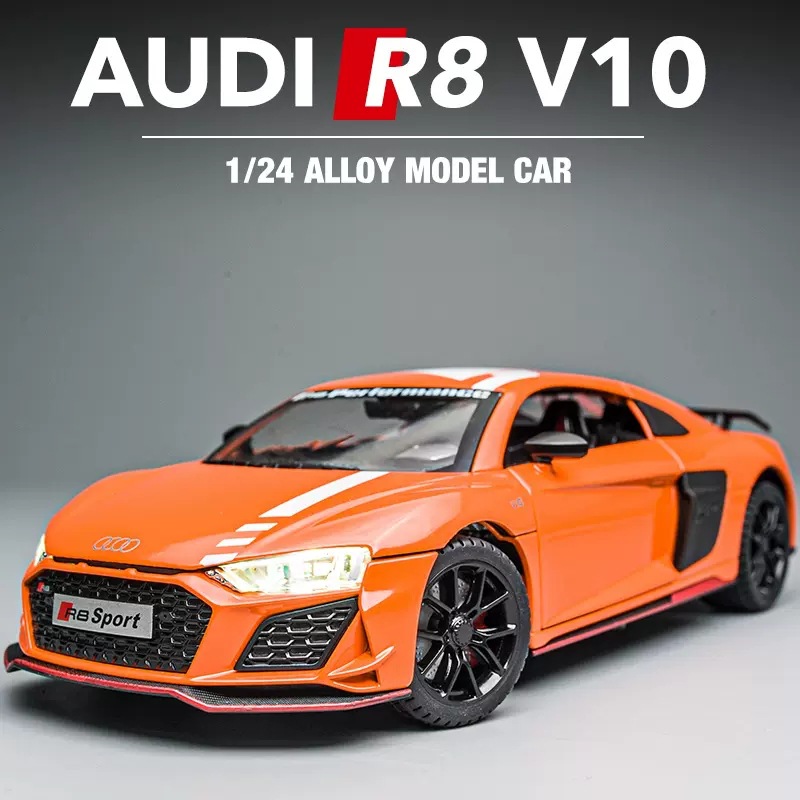 Build Your Own 1:24 Audi R8 Alloy Car Model for Boys, Gift, Realistic Car Model, Desk Accessory, Children's Toy Car, Trade Show