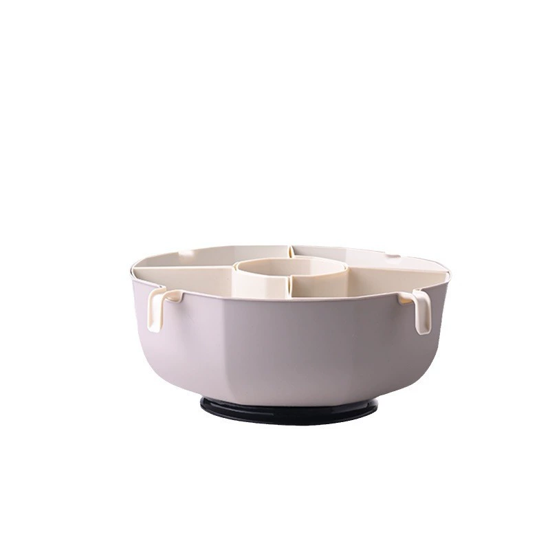 New rotating hot pot platter is easy to clean the grid vegetables and fruits platter Household kitchen multi -layer plastic drain