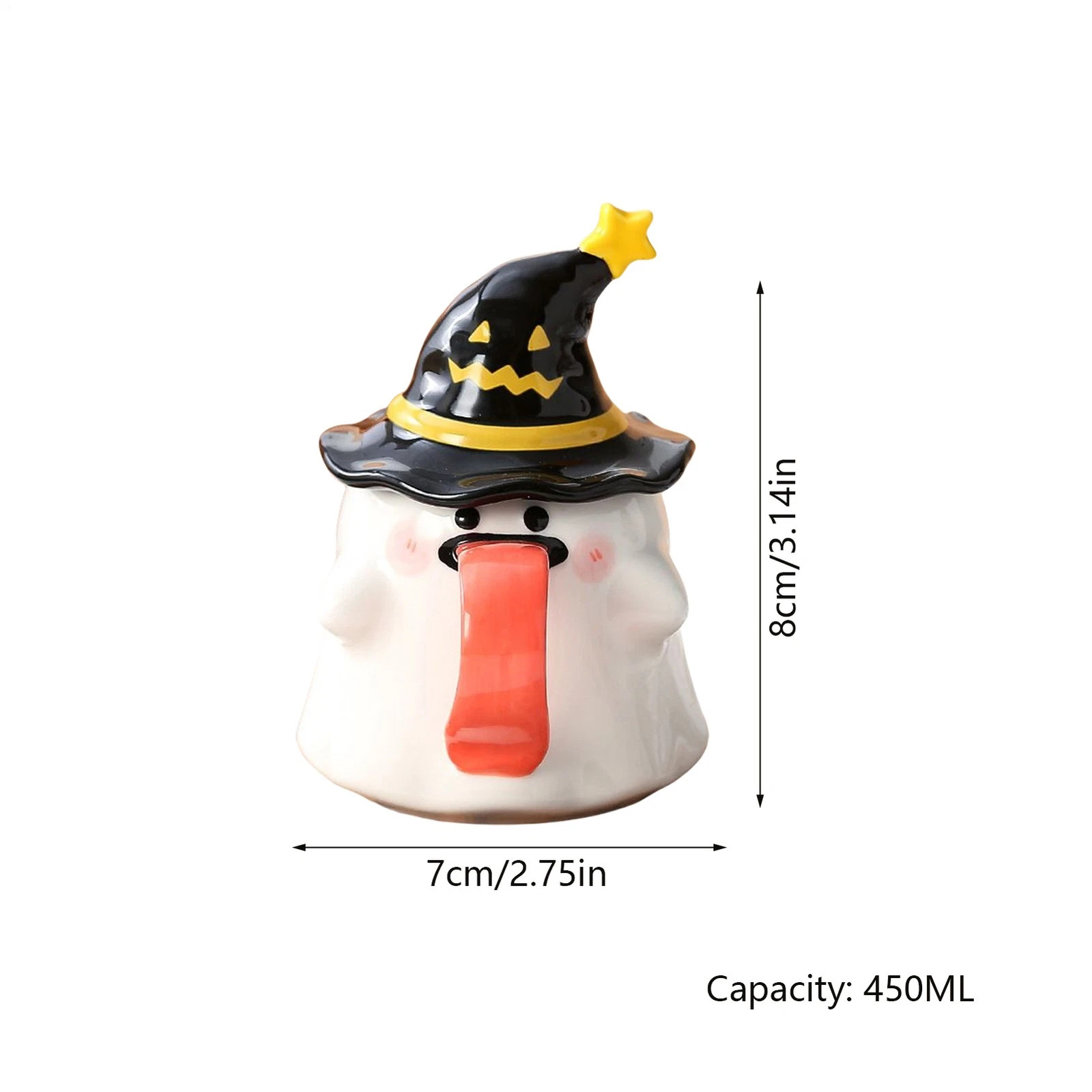 Halloween extraña nariz larga taza de cerámica con sombrero decoración festiva de taza de cerámica Qin Sheng cubiertos de cerámica diarios