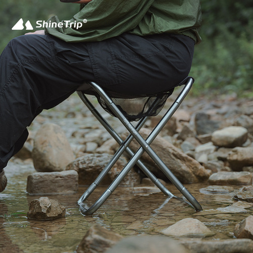 Shanqu Outdoor Extra Large Aluminum Alloy Portable Folding Stool Train Drawing Small Mazar Bold Picnic Stool Cross-border New