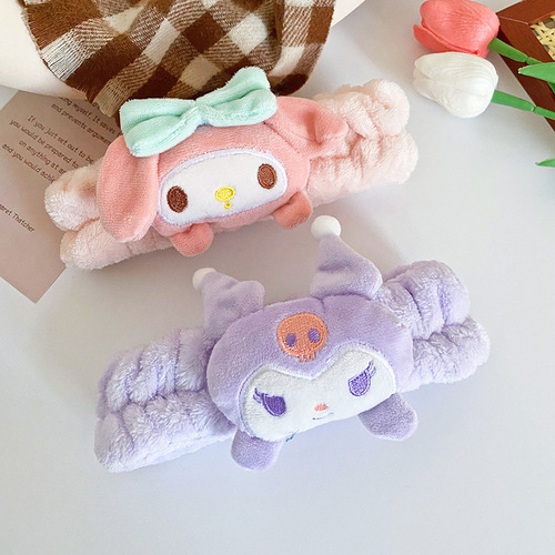 Korean cute animal hair tie for women, face wash hair band, dog hair accessory, Dalmatian hair ornament, cartoon character headwear, hair clip