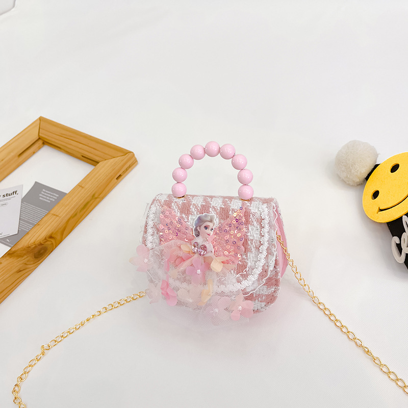 2022 nuevos niños bolso de hombro crossbody Chanel estilo niñas bolsa perla portátil accesorios de dibujos animados bolsa de desgaste