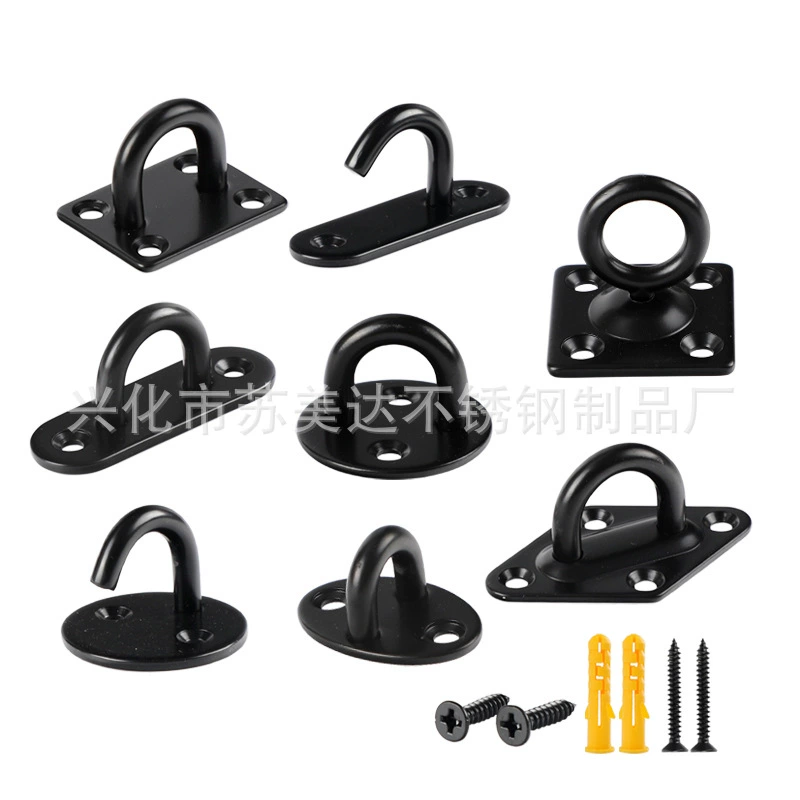 304 крючок из нержавеющей стали настенный крючок на крыше подвесное кольцо U фиксированный крючок для мешка с песком веревка черная дверная Пряжка пластина глаз