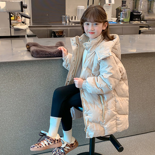 Girls' Thickened Down Jacket 2024 Winter New Children's Korean Style Warm White Duck Down Jacket Long Winter Clothes for Big Children