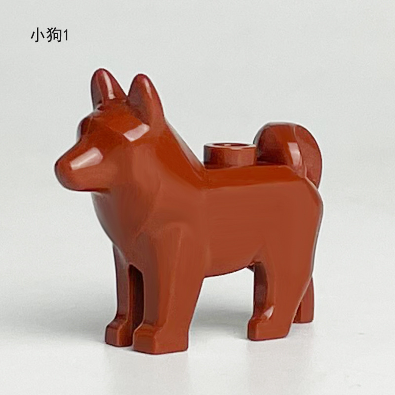Accesorios para perros marrones Meiko juguetes de partículas pequeñas escudo cinturón soporte modelo de perro de policía bloque mayorista perro de búsqueda y rescate