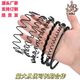 发箍男女生洗脸运动发带专用碎发黑色铁丝不掉防滑背头刘海碎发卡