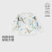 Одежда для новорожденных Категория A Детская одежда с половиной спинки и нагрудниками из чистого хлопка, детские топы без костей, детская домашняя одежда с длинными рукавами