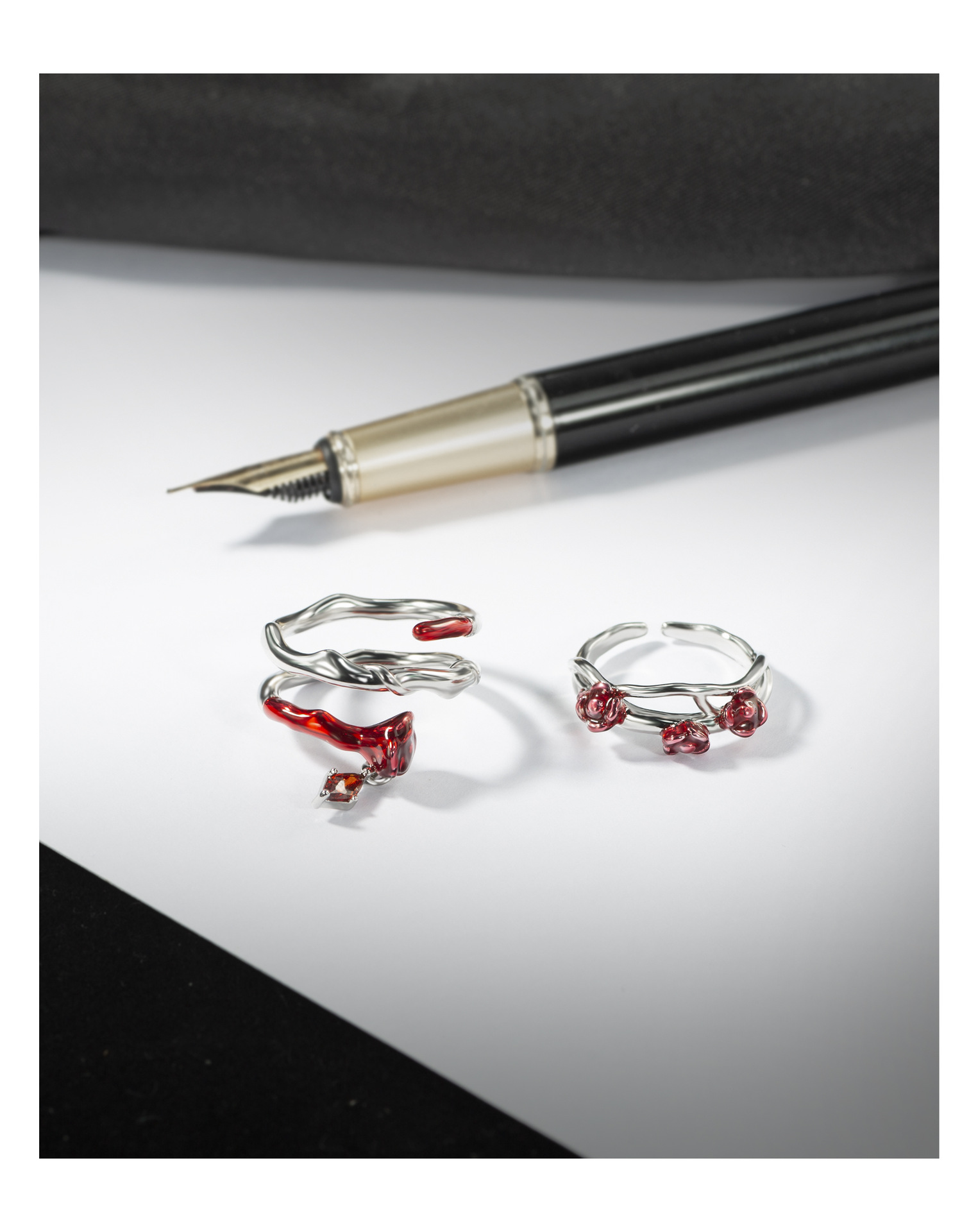 Romantic Rose Copper Plating Zircon Open Ring