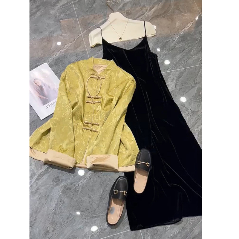 工厂新中式女装盘扣国风长袖小个子外套女秋冬款唐装气质上衣时尚