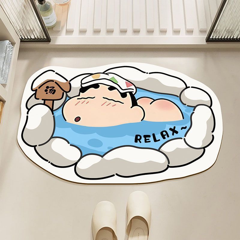 クレヨンしんちゃん珪藻泥フロアマット家庭用吸水速乾浴室フロアマットトイレドア滑り止めマットドロップシッピング|undefined