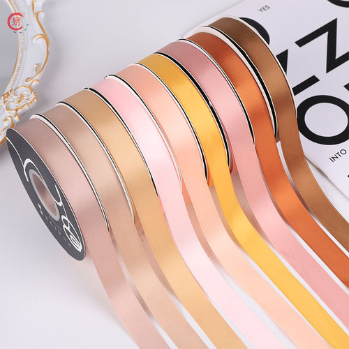 2cm double-sided polyester ribbon with floral bouquet bow tie binding strap handmade DIY floral art gift box ribbon satin ribbon