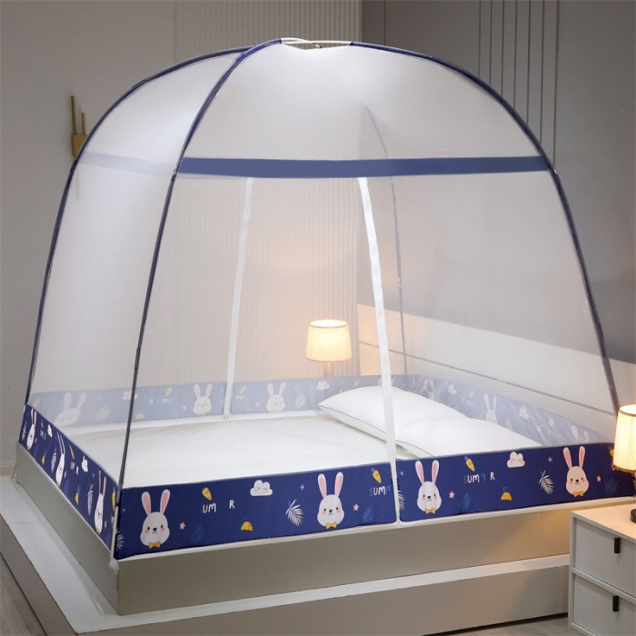Instalación gratuita de mosquiteros de yurta, mosquiteros domésticos de doble puerta para niños, mosquiteros plegables dobles, fábrica de dormitorios al por mayor